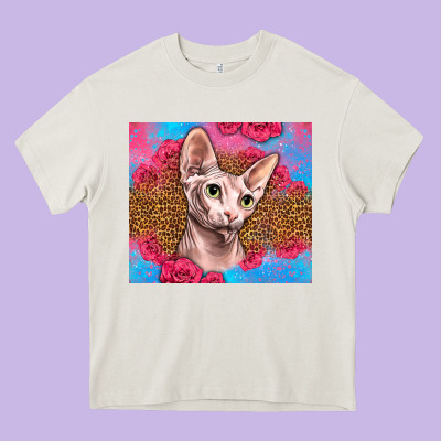 Western Sphynx Cat Heavy Core Tee Designed By Lillyallendesigns