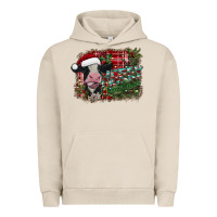 Pigment French Oak merry christmas cow Urban Hoodie - CowhideDigitalArt