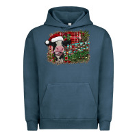 Pigment Midnight Navy merry christmas cow Urban Hoodie - CowhideDigitalArt
