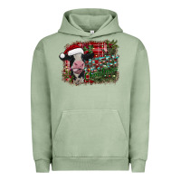 Pigment Oil Green merry christmas cow Urban Hoodie - CowhideDigitalArt