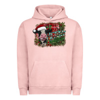 Pigment Salmon merry christmas cow Urban Hoodie - CowhideDigitalArt