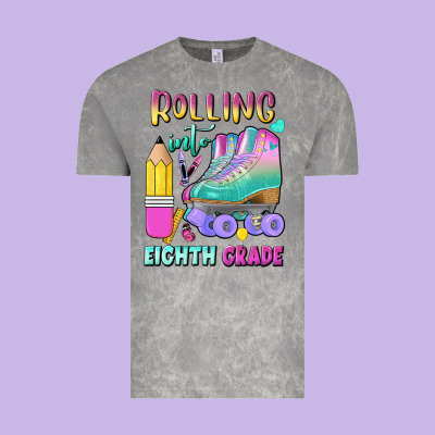 Rolling Into Eighth Grade Vintage Tee Designed By Bundleandbundleshop