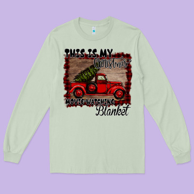 Christmas Movie Watching Blanket Long Sleeve Tee Designed By Bettercallsaul