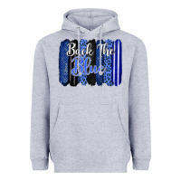 Heather Grey Back the blue brushstrokes Heavyweight Hoodie - FaDigitalArtStudio