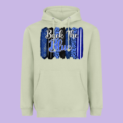 Back The Blue Brushstrokes Heavyweight Hoodie Designed By Fadigitalartstudio