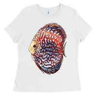 White Discus Fish Ladies Tee - LillyAllenDesigns