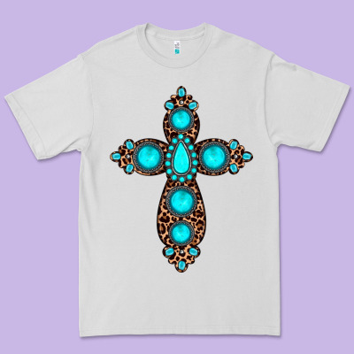 Gemstone Leopard Cross Premium Tee Designed By Jahusdesignshop