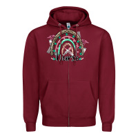 Burgundy nurse rainbow Zipper Hoodie - CowGirlArtShop