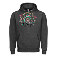 Charcoal Heather nurse rainbow Zipper Hoodie - CowGirlArtShop