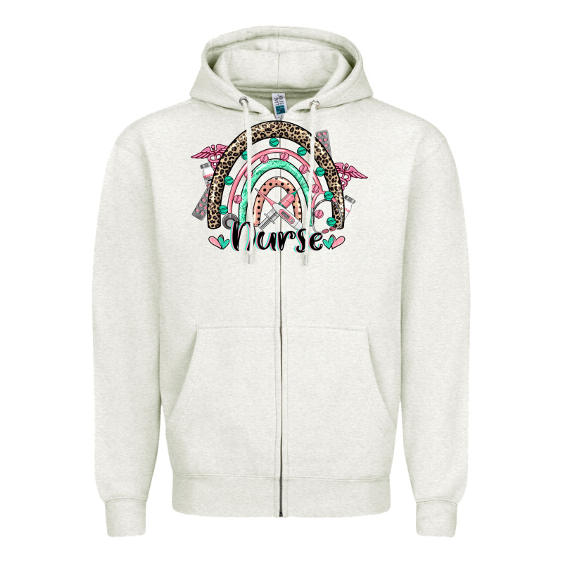 Nurse Rainbow Zipper Hoodie by CowGirlArtShop | Teevron