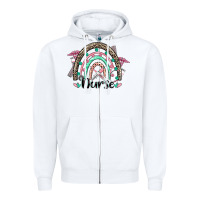 White nurse rainbow Zipper Hoodie - CowGirlArtShop