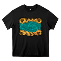 Black sunflower background Heavy Core Tee - BarkalooDesign