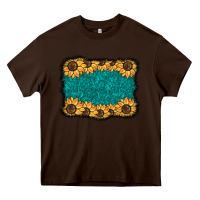 Chocolate Brown sunflower background Heavy Core Tee - BarkalooDesign