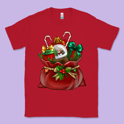 Christmas Santa Claus Bag Classic Tee Designed By Bundleandbundleshop