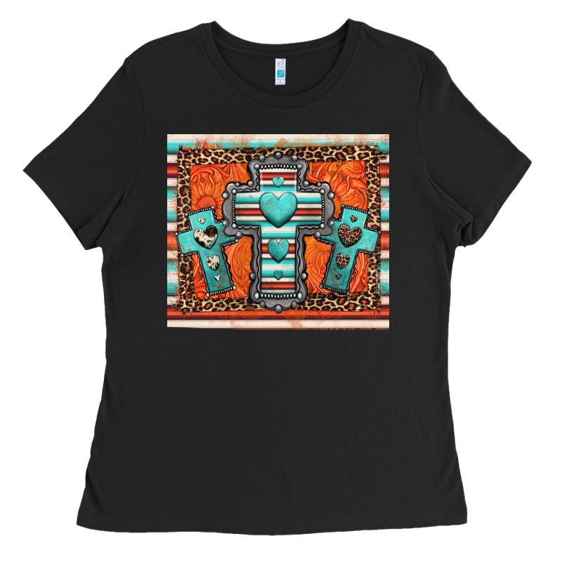 Turquoise Gemstone Crosses Ladies Tee by Jasminsmagicworld | Teevron