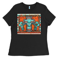 Black turquoise gemstone crosses Ladies Tee - Jasminsmagicworld