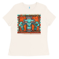 Bone turquoise gemstone crosses Ladies Tee - Jasminsmagicworld