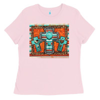 Bubblegum Pink turquoise gemstone crosses Ladies Tee - Jasminsmagicworld