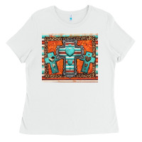 White turquoise gemstone crosses Ladies Tee - Jasminsmagicworld