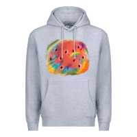 Heather Grey tie die watermelon Premium Hoodie - JahusDesignShop