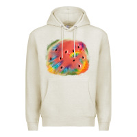 Oatmeal Heather tie die watermelon Premium Hoodie - JahusDesignShop