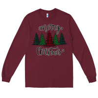 Burgundy Merry Christmas Trees Long Sleeve Tee - Bettercallsaul