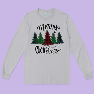 Merry Christmas Trees Long Sleeve Tee Designed By Bettercallsaul