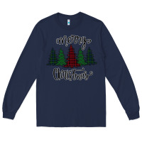 Navy Merry Christmas Trees Long Sleeve Tee - Bettercallsaul