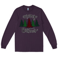 Plum Merry Christmas Trees Long Sleeve Tee - Bettercallsaul