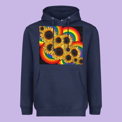 Pride Sunflower Tumbler Heavyweight Hoodie Designed By Fadigitalartstudio