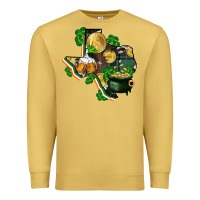 Antique Gold texas map st patricks day Premium Sweatshirt - FaDigitalArtStudio