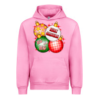 Fuchsia Pink merry christmas ball Urban Hoodie - CowhideDigitalArt