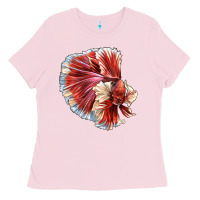 Bubblegum Pink Betta Fish Ladies Tee - LillyAllenDesigns