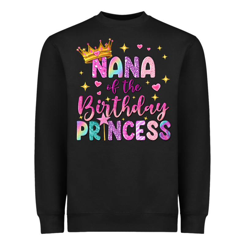 Nana Of The Birthday Princess Heavyweight Sweatshirt by NancyCooperArtShop | Teevron