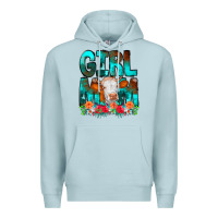 Blue Mist Girl Mom Cow Flowers Premium Hoodie - CowCowDesign