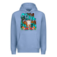 Colony Blue Girl Mom Cow Flowers Premium Hoodie - CowCowDesign
