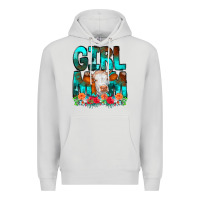 Dove Grey Girl Mom Cow Flowers Premium Hoodie - CowCowDesign