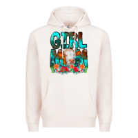 Pale Pink Girl Mom Cow Flowers Premium Hoodie - CowCowDesign