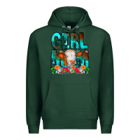 Sports Green Girl Mom Cow Flowers Premium Hoodie - CowCowDesign