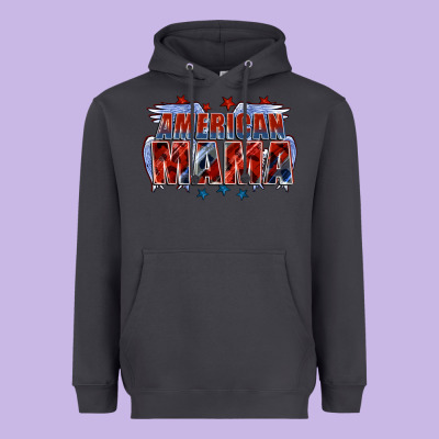 American Mama Mother's Day Heavyweight Hoodie Designed By Fadigitalartstudio