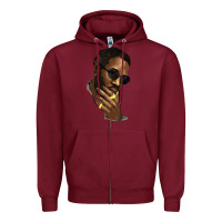Burgundy Black man Zipper Hoodie - HowdyJamesFarm