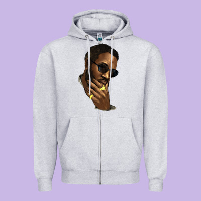 Black Man Zipper Hoodie Designed By Howdyjamesfarm