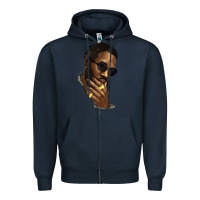 Navy Black man Zipper Hoodie - HowdyJamesFarm