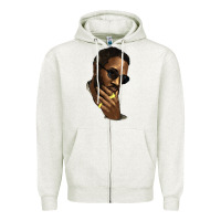 Oatmeal Heather Black man Zipper Hoodie - HowdyJamesFarm