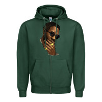 Sports Green Black man Zipper Hoodie - HowdyJamesFarm