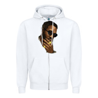 White Black man Zipper Hoodie - HowdyJamesFarm