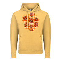 Vintage Mustard Thanksgiving Turkey With Tartan Patch Vintage Hoodie - BundleAndBundleShop