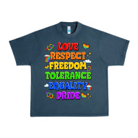 Midnight Navy love respect freedom tolerance equality pride Urban Heavy Tee - LillyAllenDesigns