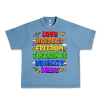 Pebble Blue love respect freedom tolerance equality pride Urban Heavy Tee - LillyAllenDesigns
