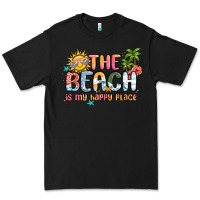 Black the beach is my happy place Premium Tee - MaliasSmallBusiness
